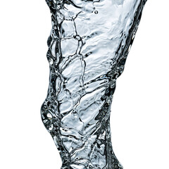 Realistic Water Splash Isolated on Black Background High Speed Photography