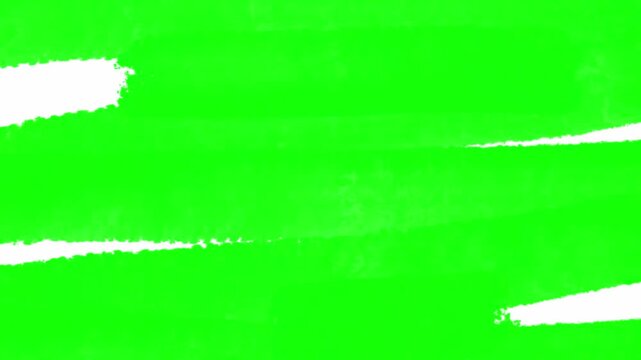 Set of Doodle brush stroke transitions, black, white and green screen background. Hand drawn sketch art paint transition with alpha channel and green screen HD. 2D Abstract cartoon brush paint pack.