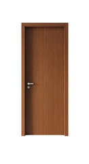 Realistic Wooden Door Isolated On Transparent Background