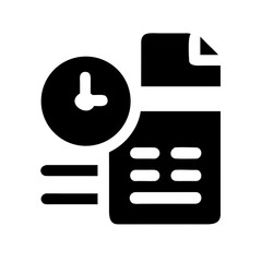 Document with clock icon representing deadline and time