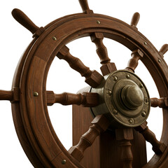 Realistic Wooden Ship Steering Wheel Detailed 3d Render