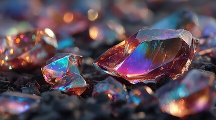 Shiny red crystal precious rock high resolution picture