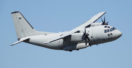 military airplane in flight
