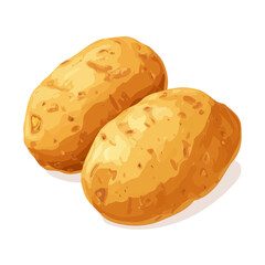 Baked Potatoes, 2D flat vector illustration isolated on a plain white background.