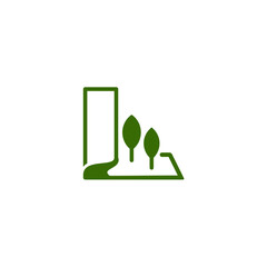 Green icon depicting a building, trees, and a path, suggesting urban nature or an eco-friendly city.