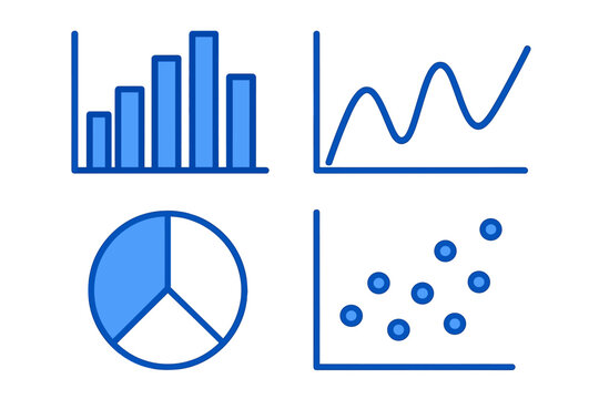 Essential data visualization graphs and charts for business analytics and financial reporting