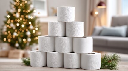 Creative christmas tree design using toilet paper rolls for festive home decor