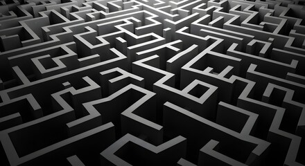 Complex maze structure overhead view