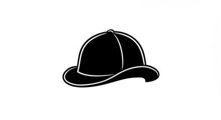 Fototapeta premium Black hat illustration on white background suitable for detective or vintage themes