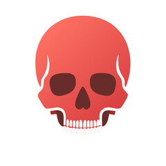 Fototapeta premium Illustration of a Red Skull in a Simple Vector Design
