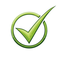 Green check mark in circle, confirmation, approval, yes, accept icon design