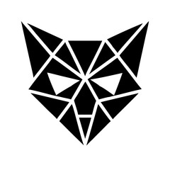 Geometric fox head logo with sharp edges design