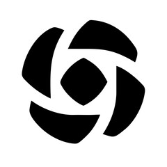 Abstract flower logo with circular design