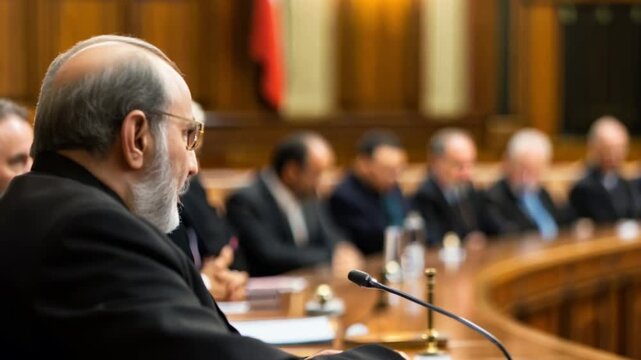 Man listening at a board meeting