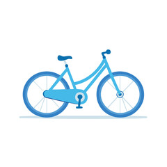 Fototapeta premium Simple Blue Bicycle Illustration Vector Art