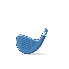 Blue Cartoon Style Golf Club Iron Flat Vector Illustration