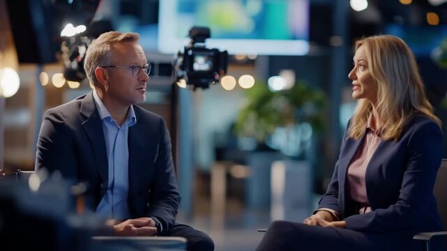 Business Interview in Modern Conference Room