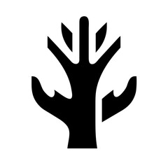 Black icon of dead tree in simple design