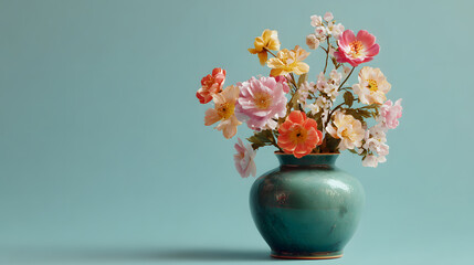 vase with colorful flowers