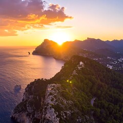 Dramatic sunset over Mediterranean coastline (1)
