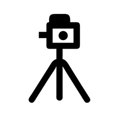 Camera on tripod icon, simple and modern