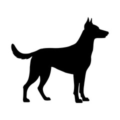 Dog Silhouette Vector Art on White Background High Quality Illustration for Commercial Use
