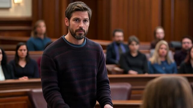 Man testifying in court room