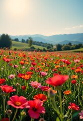 Fototapeta premium Autumn Meadow Vintage Flower Field