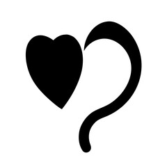 Heart with a tail, symbolizing love and affection