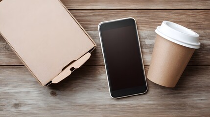 Modern Food Delivery Scene with Smartphone Mockup