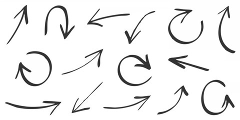 Arrow icon in hand drawn styl...