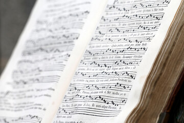 Basilica of Saint Anne of Auray. Liturgical book with musical scores. Antiphonary. France.