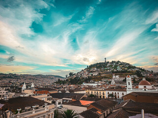 Fototapeta premium El Panecillo in the city of Quito, Ecuador