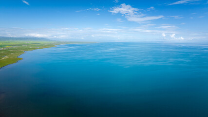 Qinghai lake in a sunny day.