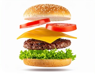 hamburger on white