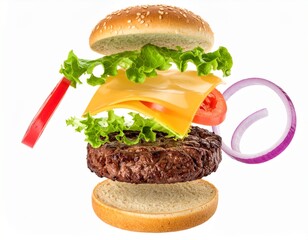 hamburger on a white background