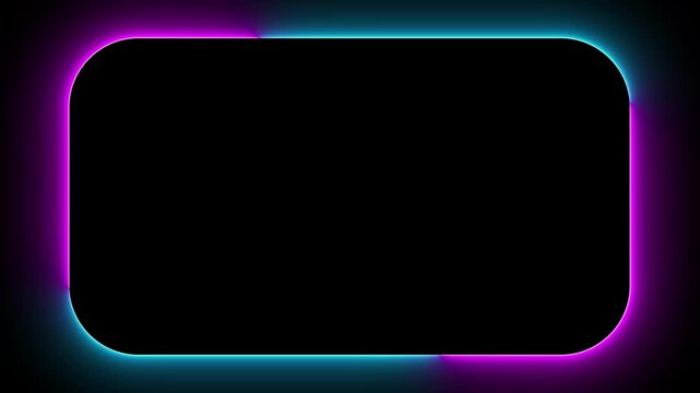 Vibrant Neon Rounded Rectangle Border Overlay in Pink and Cyan
