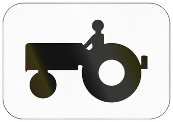 Additional road sign panel used in France - Applies to agricultural vehicles