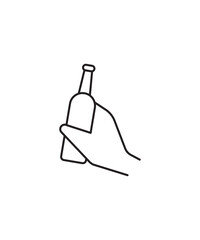 hand holding bottle icon, vector best line icon.