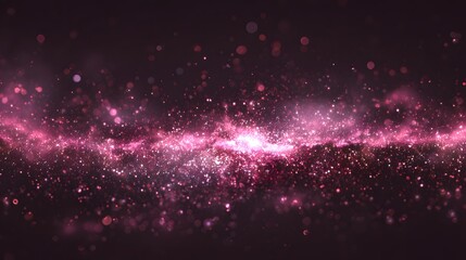 Pink Glittering Particles and Bokeh Dust abstract background