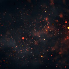 Fiery Orange Sparks and Smoke Particles abstract background