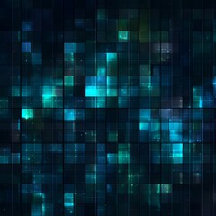 Abstract Blue Green Digital Grid background bright