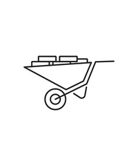 labor cart icon, vector best line icon.
