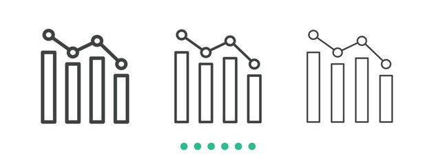 Chart and Diagram icon. Thin line icon vector