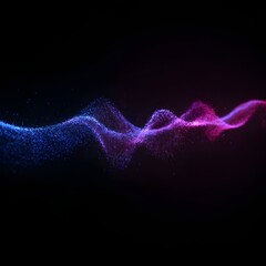 Abstract Wavy Particle Stream in Blue and Pink particles