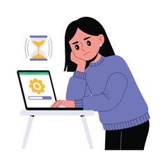 User waiting for software update progress to complete Illustration