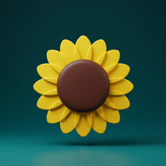 A vibrant 3D sunflower icon for UI/UX and digital marketing