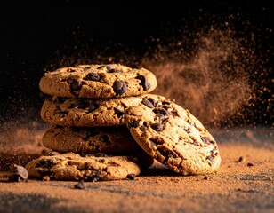 Cookies on a black background