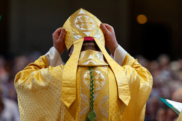 Saint Jacques church.  Bishop Yves le Saux.  Sallanches. France.