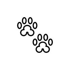 Black Outline Paw Prints On Transparent Background Represents Pet Animal Tracking And Footprints